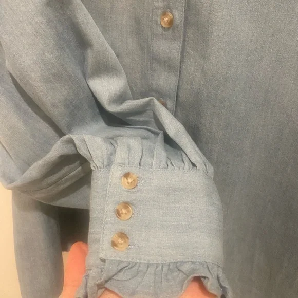 Sezane Light Blue Embroidered Blouse - Picture 3 of 5